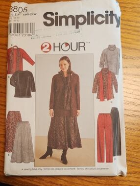 Simplicity Women's Top, Skirt, Pants And Scarf - Uncut Size 18W-24W